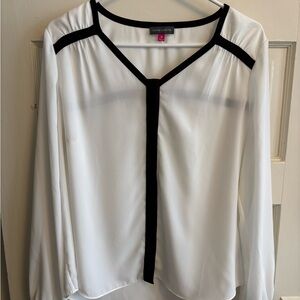 Vince Camuto Relaxed White and Black Blouse Size M